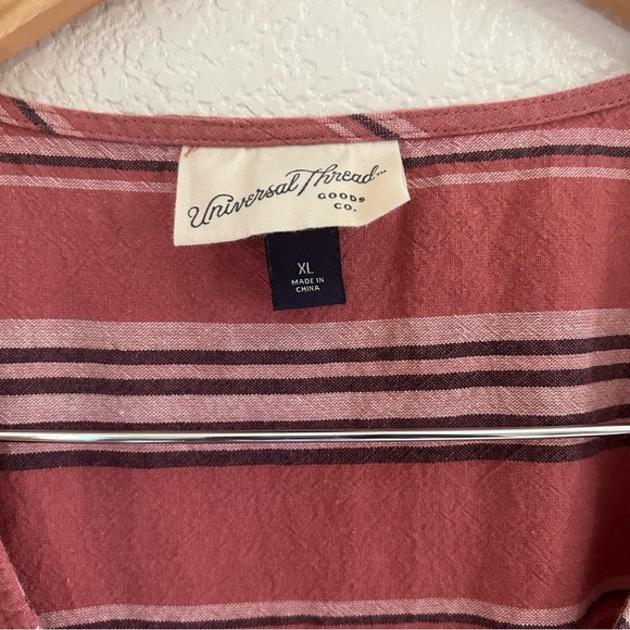 Universal Thread | 100% Cotton Striped Ruffle Hem Midi Dress - Picture 4 of 11